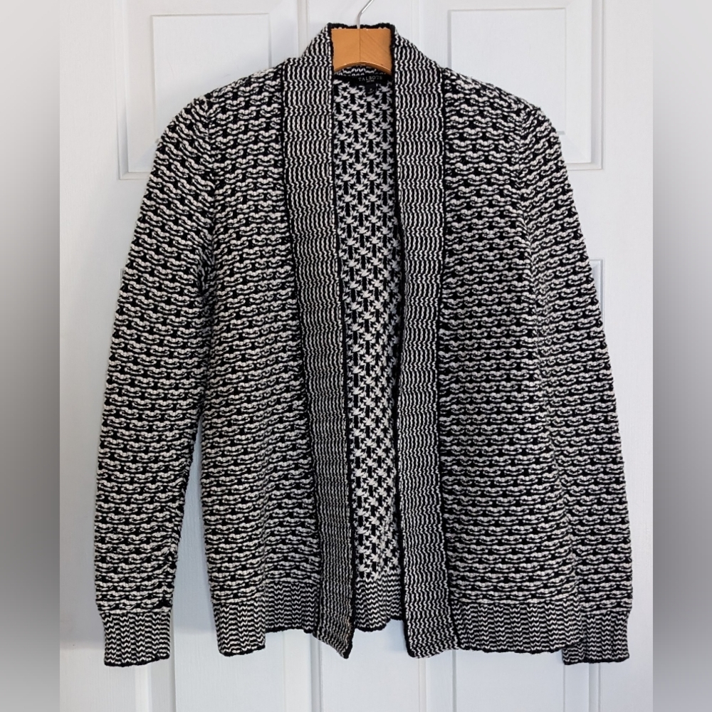 Talbots Classic Open Front Knit Cardigan Sweater